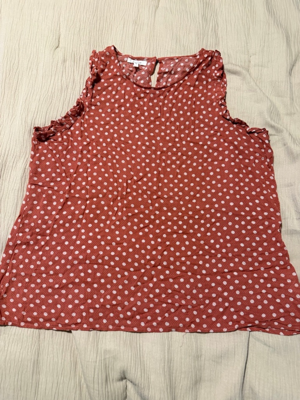 Maurices Women’s Polka Dot Sleeveless Top - Rust